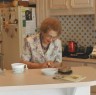 Here's Mom, preparing the meal.